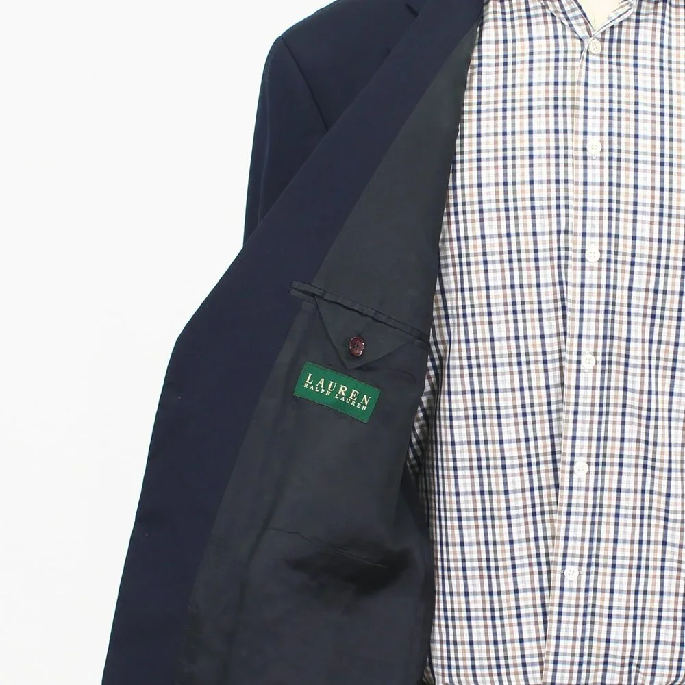 Ralph Lauren 48L Navy Blazer Sport Coat Jacket 2-Button Solid Y281_9
